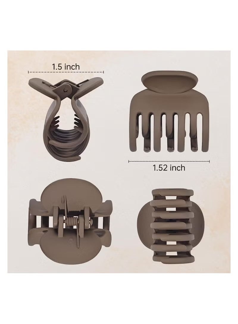 Double Row Teeth Hair Clips Small Claw Clips for Thin Hair 4 Pack - Image 2